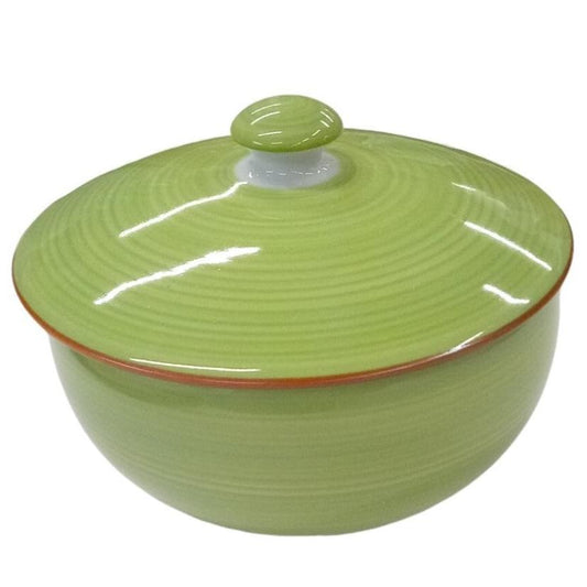 緑巻桔梗絵蓋付汲出 9.5 x 7.5cm