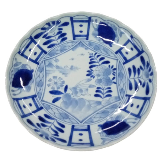 間取草花紋 菊型8.0皿 23.4 x 3cm