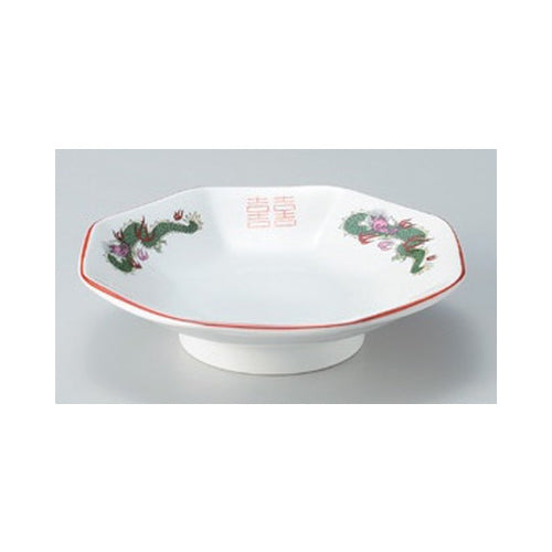 三ッ竜高台八角皿