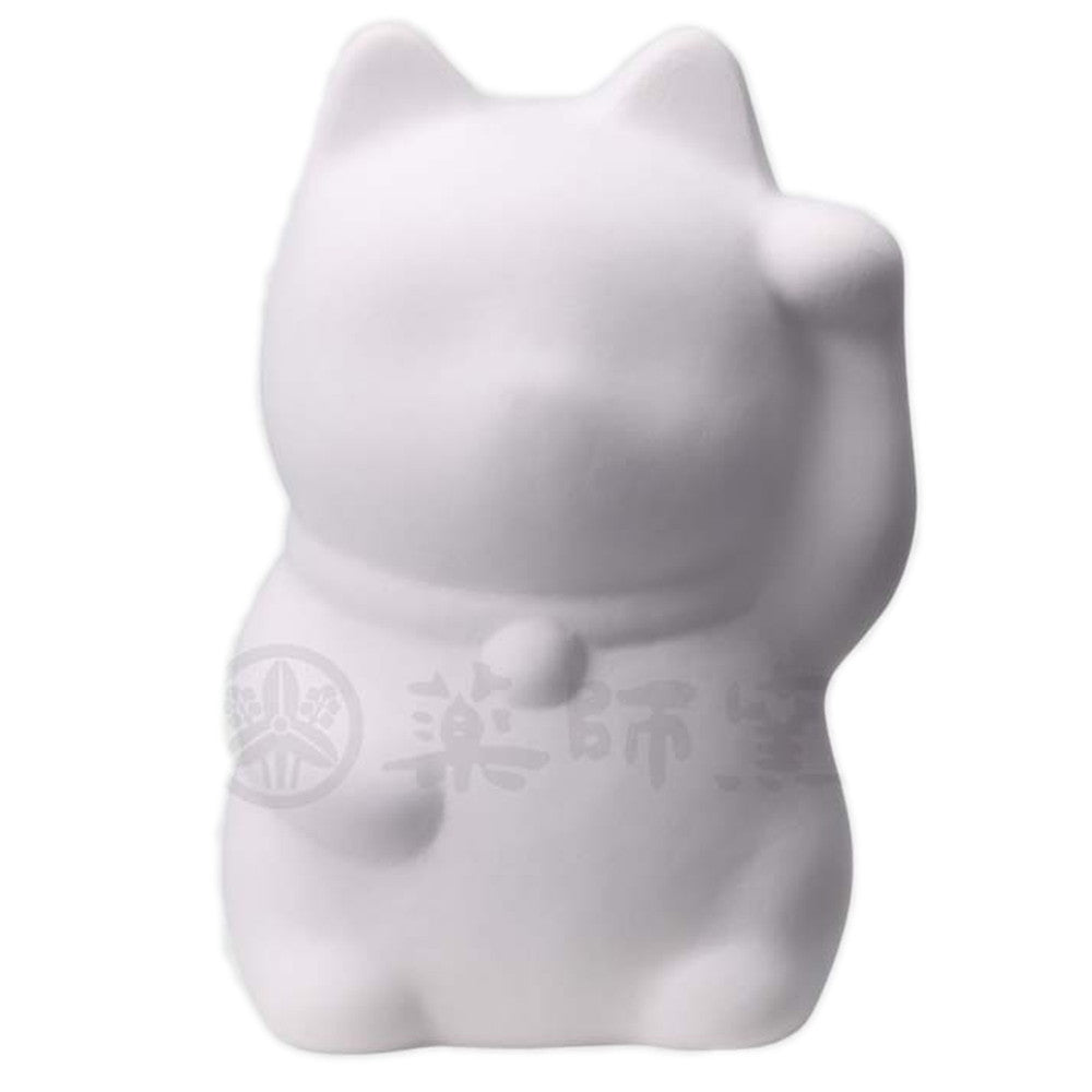 お絵かき招き猫(左手上げ)(貯金箱) [ 10cm ] [陶器・素焼き] 【陶器で 