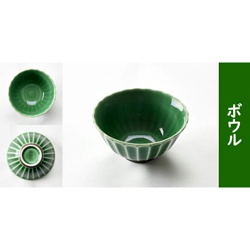 菊模様かすみ 緑4点セット