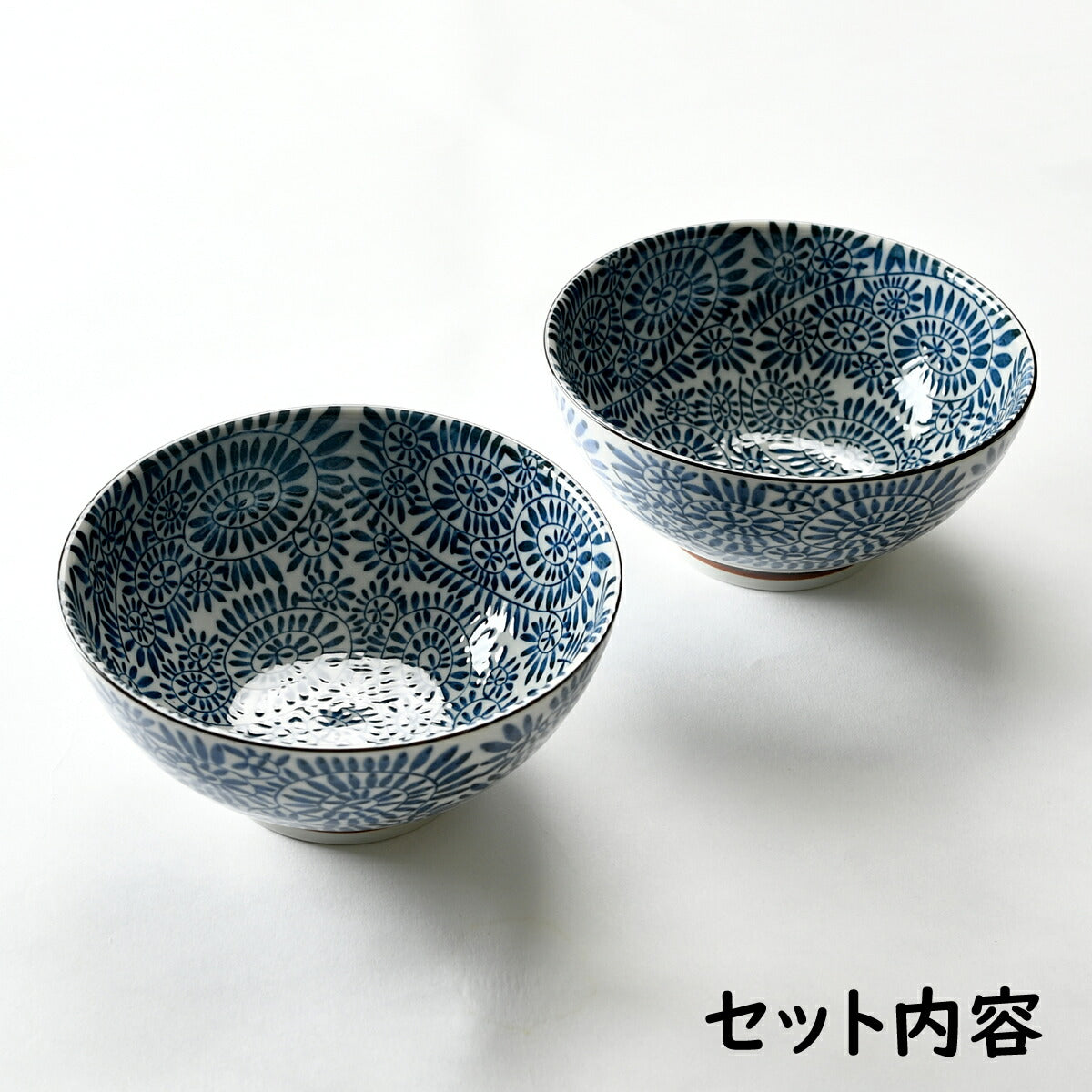 藍染たこ唐草万能鉢ペアセット箱入り