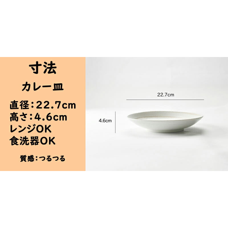 シックでおしゃれなカンナ柄カレー皿4枚セット