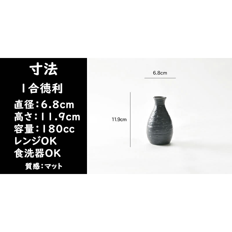 黒が渋い酒器3点セット 漆黒