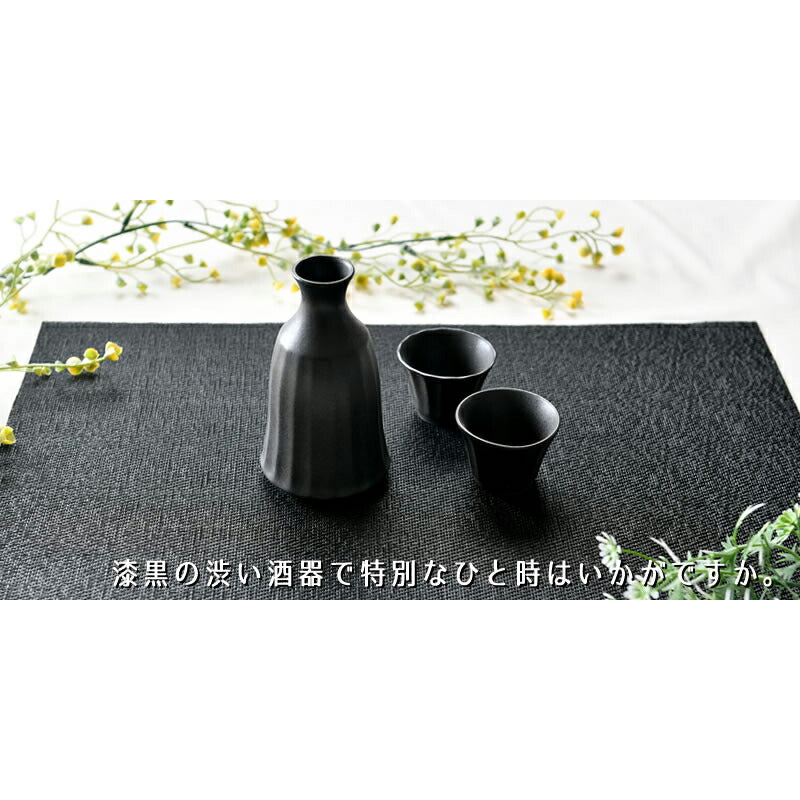 漆黒の酒器3点セット かすみ(黒)