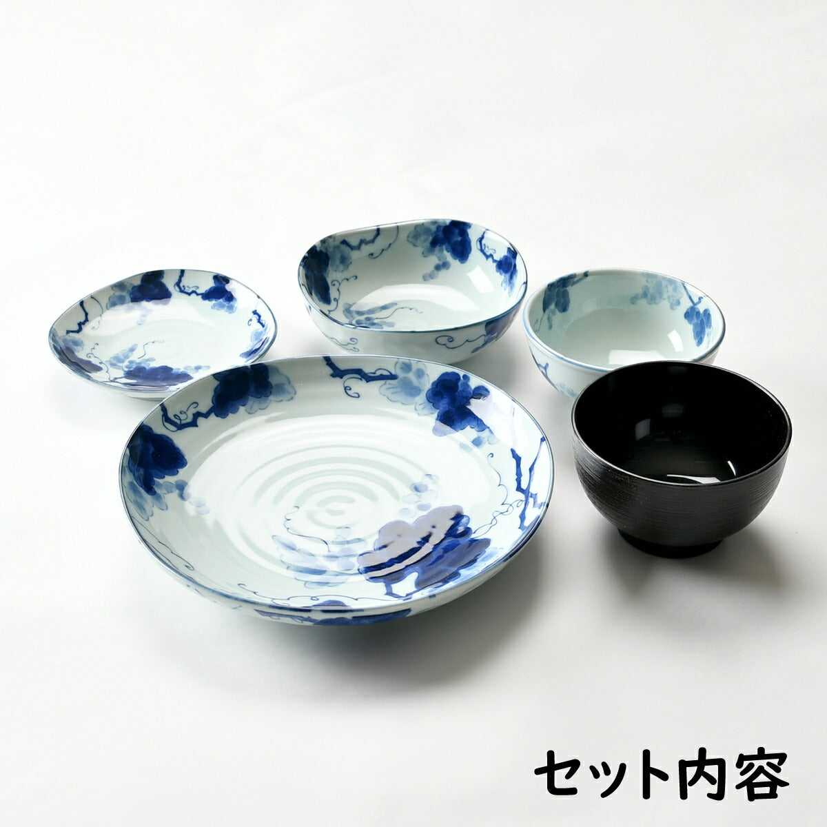藍染ぶどう食器5点セット