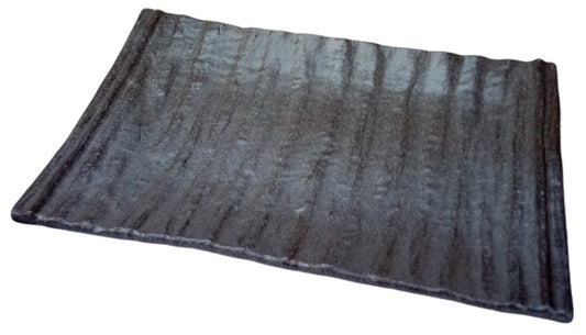 黒いぶし長角大皿 [ 33.3 x 21.5 x 3.2cm ]