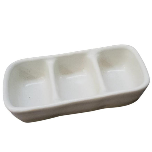 白マットミニ三品盛 [ 9.5×4.5×2cm ]