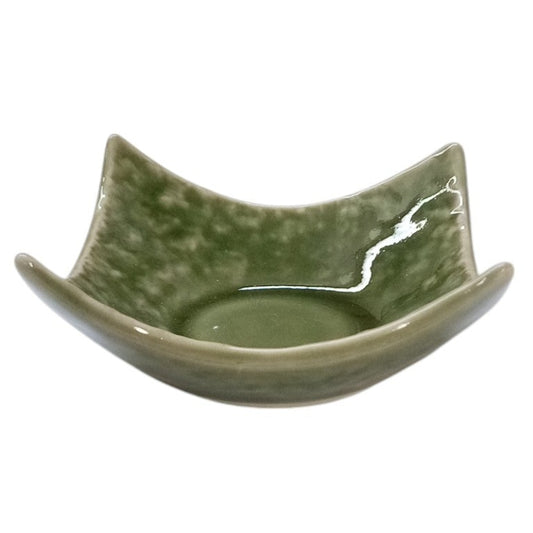 練り抹茶石目型角豆皿 [66×66×29mm]