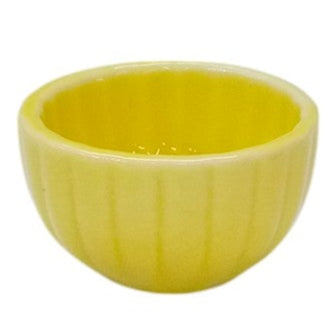 黄釉菊形豆珍味（深） [ 4×2.5cm ]