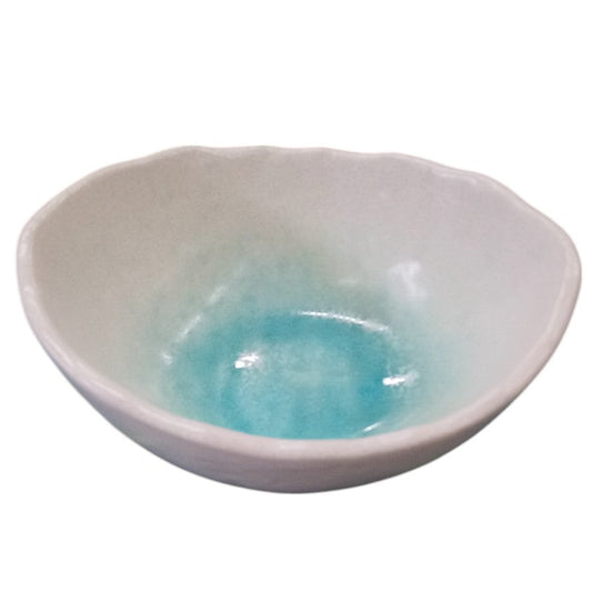 トルコブルー楕円深鉢（小） [ 12.6 x 10.4 x 5.4cm ]