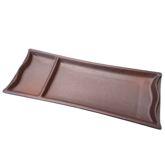 備前竹割刺身皿（大） [ 25×9.3×3cm ]