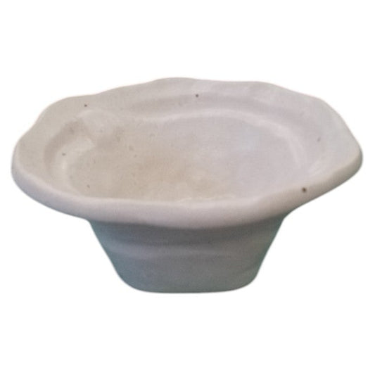 白マットナデ角小付 [ 9.3 x 9 x 4cm 110g ]