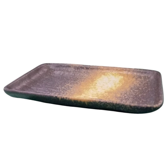 焼物皿 黒備前風6.0長角皿 [17.3 x 11.7 x 2cm]