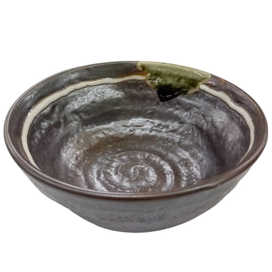 小鉢 黒釉白ライン玉割 [ 10.6 x 4.5cm ]