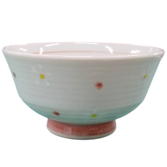 飯椀 雪小花中平（赤） ［ 11 x 5.5cm ］