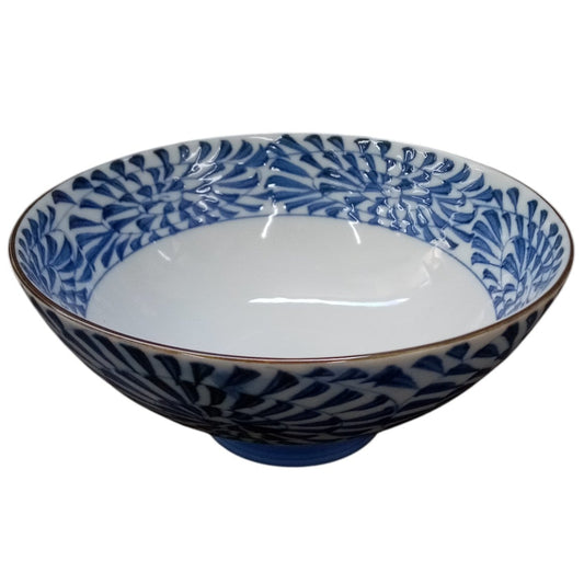 夫婦茶碗 内外渦タコ唐草青毛料 [14.6 x 7cm]