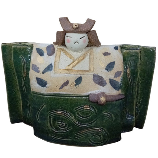 ☆ 五月人形 ☆ 織部武者人形 [ 品：人形 x 1 / 14 x 11 x 4cm 箱：15 x 15 x 6cm ][340ｇ]
