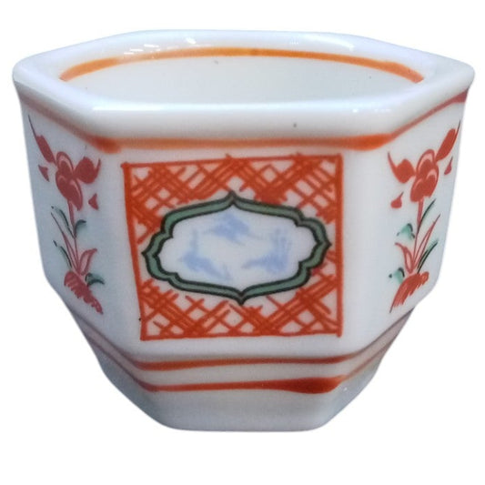☆ 珍味 ☆ 赤絵山水 六角珍味 [ 4.5 x 4 x 3.4cm 30g ]
