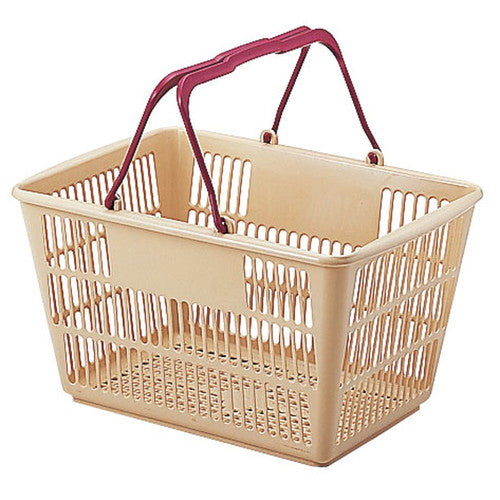 ショッピングバスケット Ｕ－１７ ベージュ／エンジ