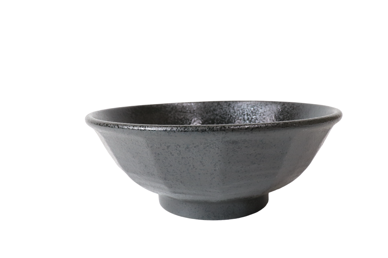 21cm 黒曜けずり丼 [20.7 x 8.3cm 1,250cc] | アウトレット 業務用 ラーメン 中華 黒 どんぶり 大盛 二郎系 家系