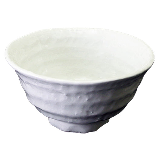 (強)白磁(六べ)茶碗(中) [ Φ13.5 x H7cm 360g ]