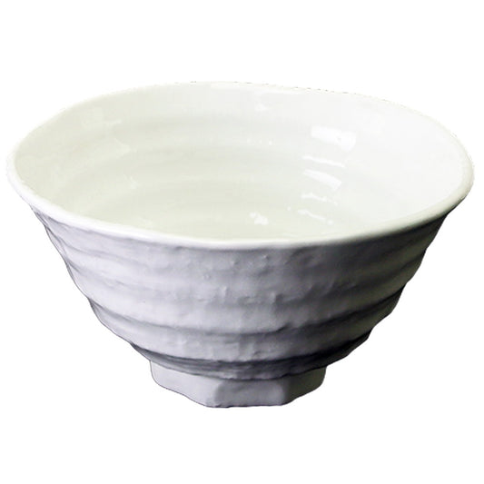 (強)白磁(六べ)茶碗(大) [ Φ15 x H7.5cm 440g ]