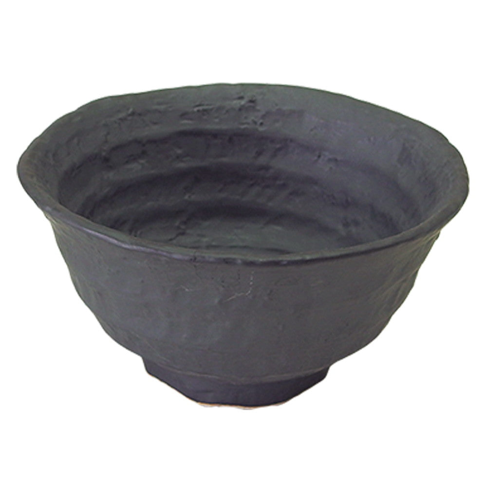 いぶし黒(六べ)茶碗(中) [ Φ13.5 x H7cm 360g ]