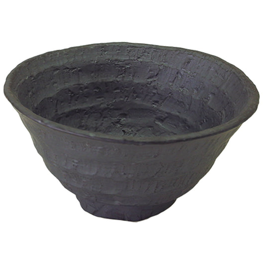いぶし黒(六べ)茶碗(大) [ Φ15 x H7.5cm 420g ]