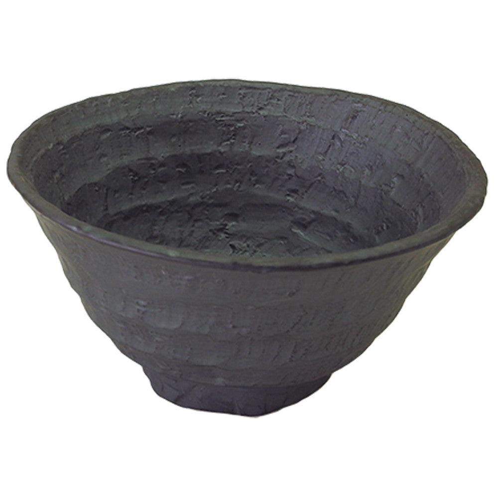 いぶし黒(六べ)茶碗(大) [ Φ15 x H7.5cm 420g ]
