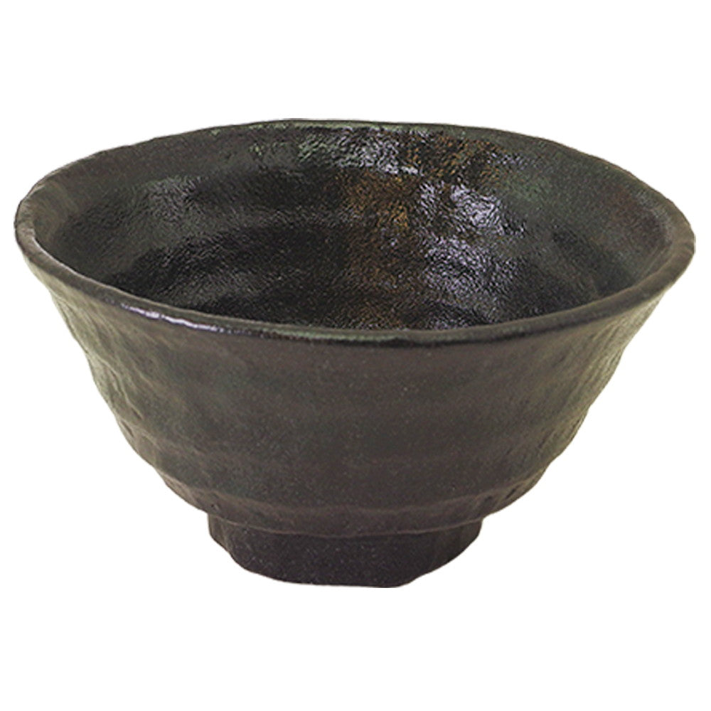 瀬戸黒(六べ)茶碗(大) [ Φ15 x H7.5cm 420g ]