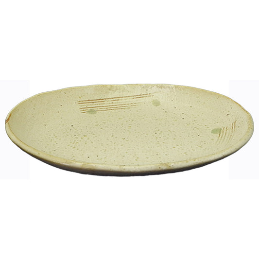 白唐津 6.0小判皿 [ 17 x 13.5 x H2cm 280g ]