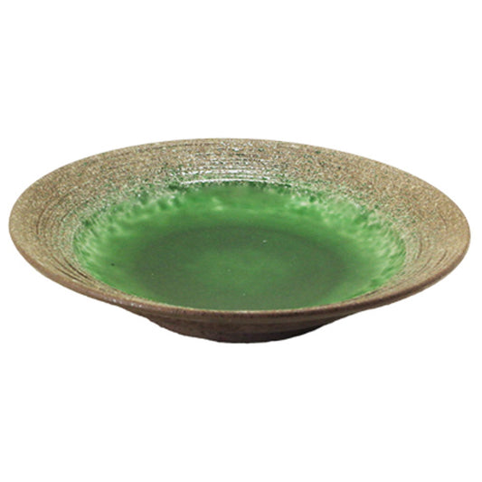 (強)伊賀風ヒスイ(段付)6.0深丸皿 [ Φ18 x H3.5cm 300g ]