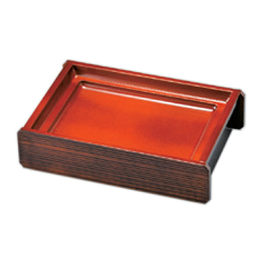 そば用品 ［Ａ］千筋盛そばセイロ 栃塗（底板付） 本体 [21.8 x 14.2 x 5.7cm]