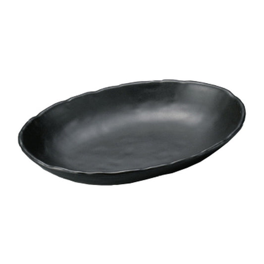 黒小判カレー皿 [ 26.8 x 18.2 x 3.9cm ] [楕円盛鉢]