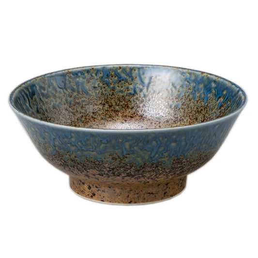 砂地藍流し6.8高台丼 [ 21 x 8.5cm ]