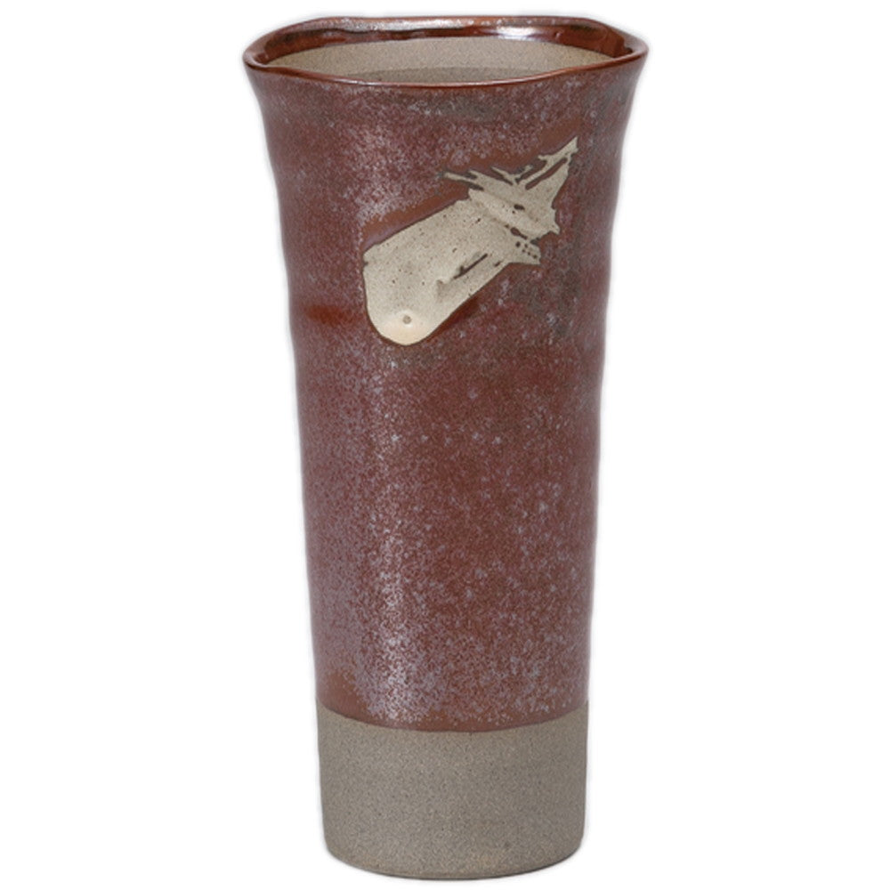 ノッポビール 粉引朱雀 [ 7 x 13cm 200cc ]