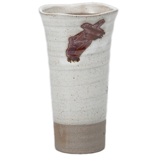 ノッポビール 粉引朱雀ハケ [ 7 x 13cm 200cc ]