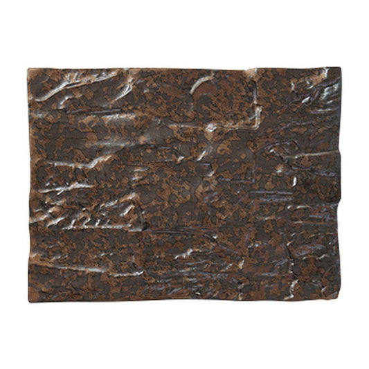 ブロンズ＆ブラックアラカルト ブロンズ炭型長角皿 大 [ 24.5 x 18.4 x 1cm ]