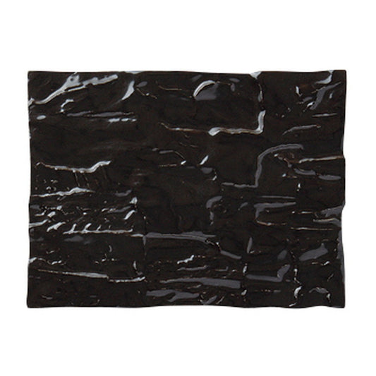 ブロンズ＆ブラックアラカルト 黒マット炭型長角皿 大 [ 24.5 x 18.4 x 1cm ]