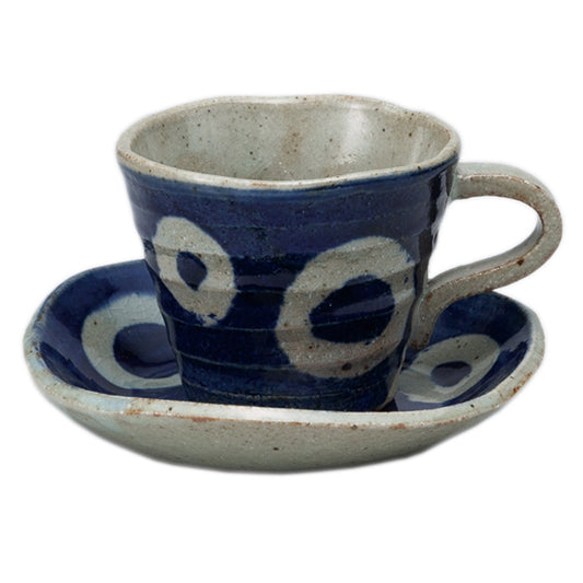 呉須丸紋コーヒーC/S [ 15 x 13.3cm ] [碗皿]