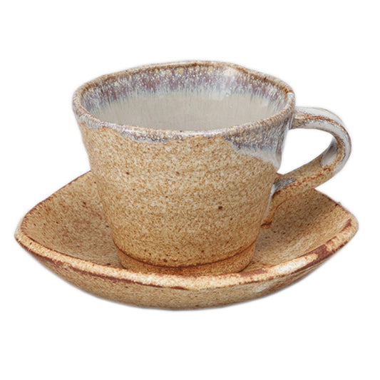 黄がすみさざ波コーヒーC/S [ 碗9 x 7cm 200cc 皿14 x 2cm ] [碗皿]