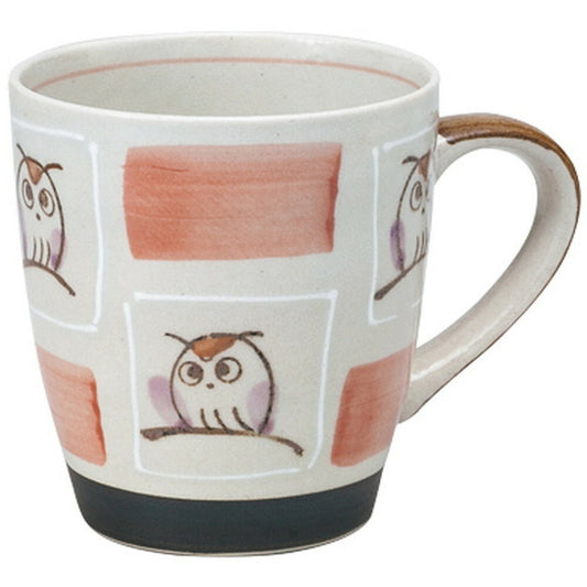 柚子市松ふくろう マグ(赤) [ 8.5 x 9cm 300cc ] マグカップ