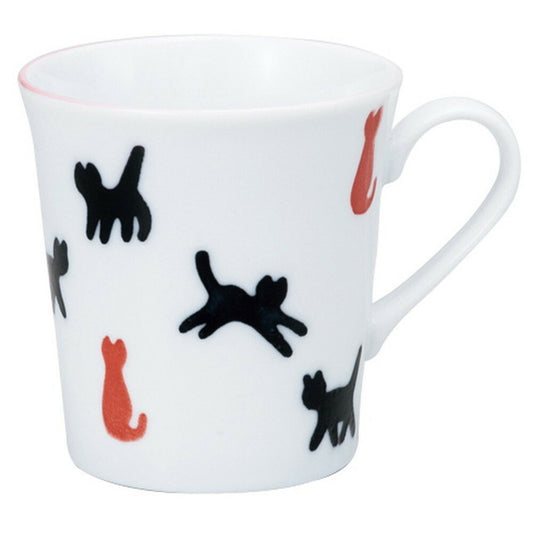 ネコの散歩赤 マグ [ Φ8.8 x H9.2cm 300cc ] マグカップ