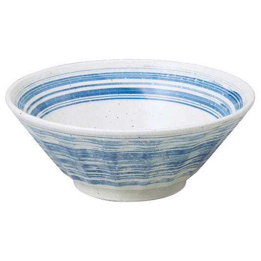 青刷毛目しのぎ6.3ラーメン丼 [ 19.7 x 7.8cm ]