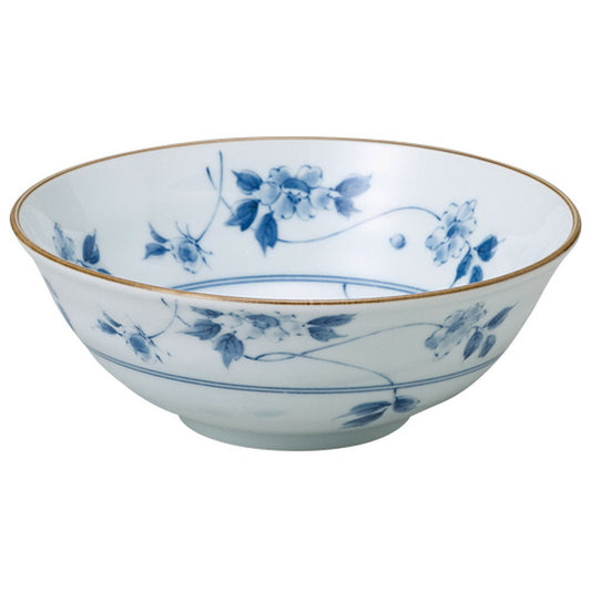 藍小花6.8めん鉢 [ 20.2 x 7.5cm ]
