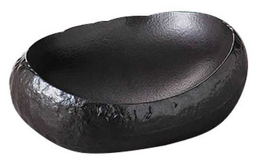 黒結晶石形向付 [ 18 x 14 x 6.5cm ] [ 向付 ] | 和食 飲食店 旅館 料亭 業務用