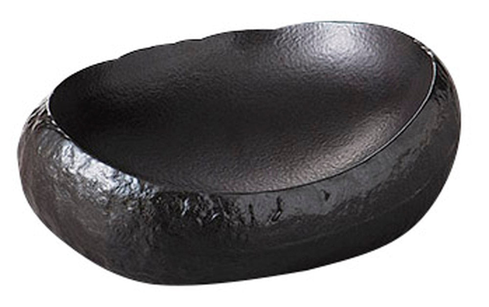 黒結晶石形向付 [ 18 x 14 x 6.5cm ] [ 向付 ] | 和食 飲食店 旅館 料亭 業務用