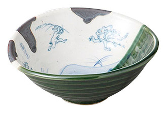 染分鳥獣戯画たわみ小鉢 [ 15.5 x 13.8 x 5.9cm ] [ 向付 ] | 和食 飲食店 旅館 料亭 業務用