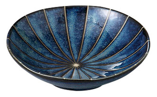 窯変紺十草5.5浅鉢 [ 17 x 5cm ] [ 向付 ] | 和食 飲食店 旅館 料亭 業務用